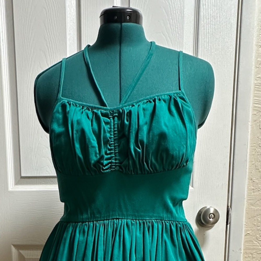 Rockin Bettie Boulevard Nights Halter Swing Dress in Green (Pin Up Girl Style)